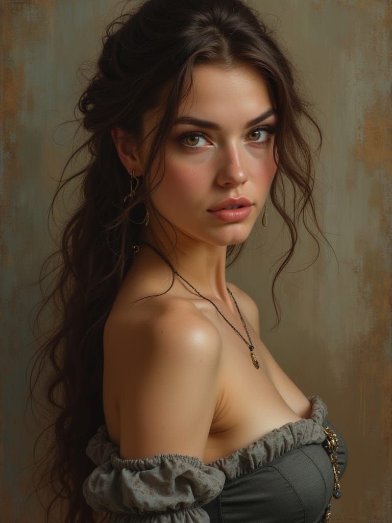 Portrait of a Woman in Tom Fedro's Style