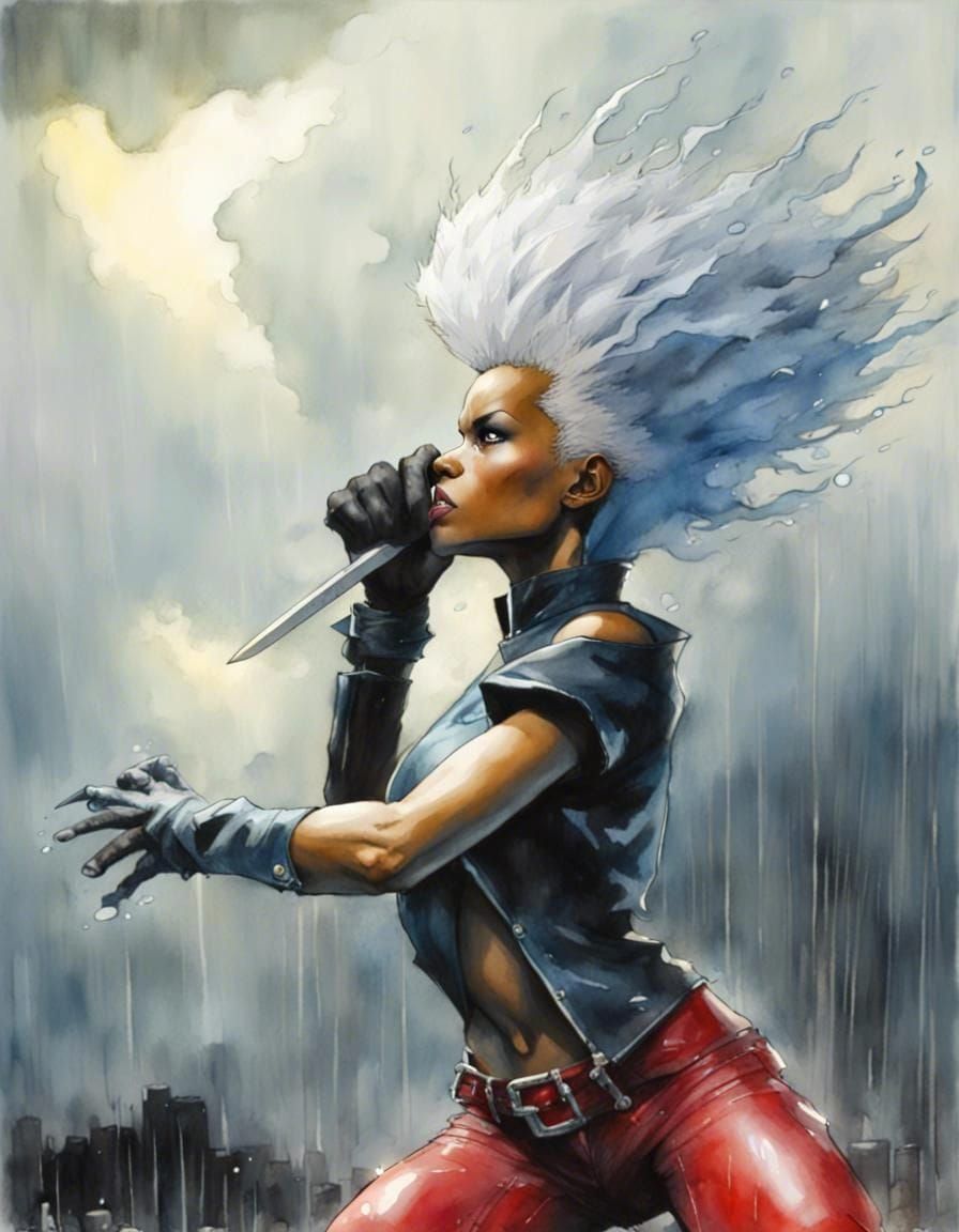 Storm from Xmen in Punk Style