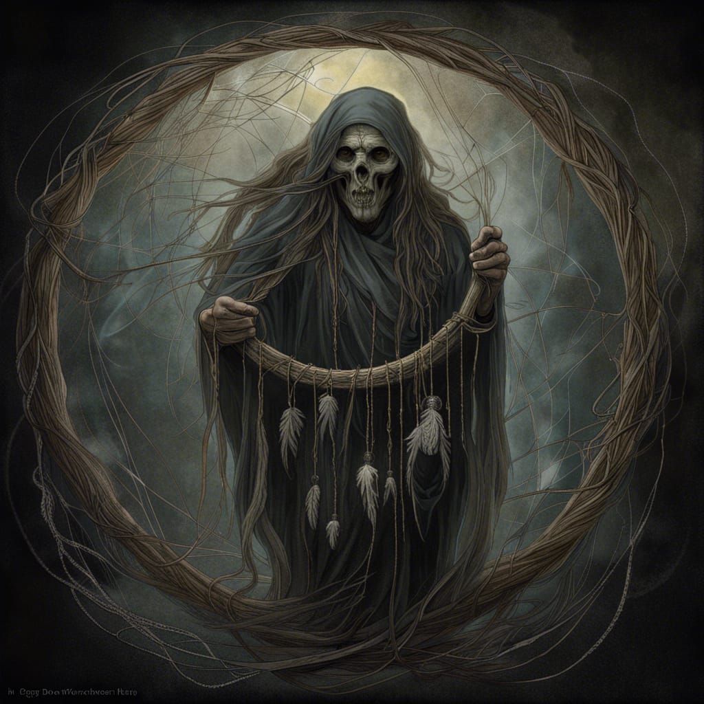 Evil Ghost Entrapped in Dreamcatcher