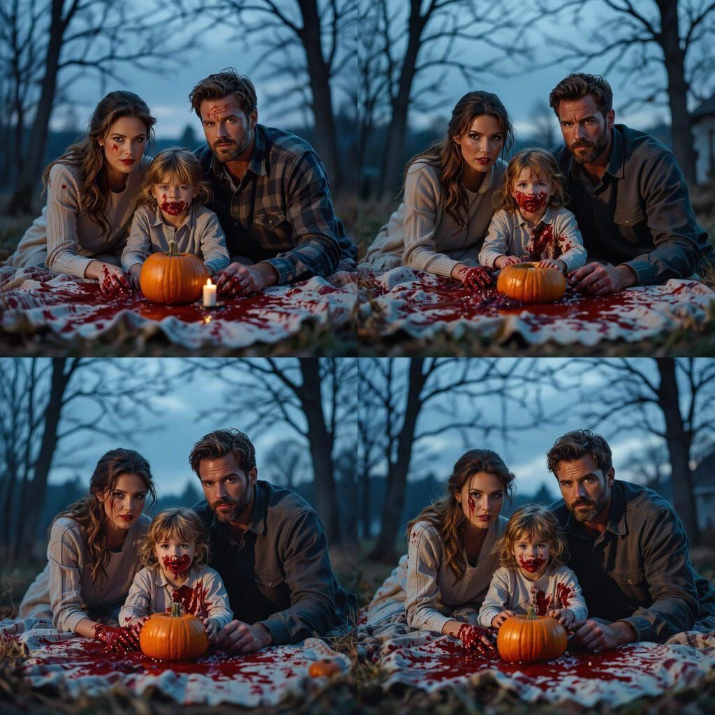 Haunted Family Photograph in 8mm Film Style