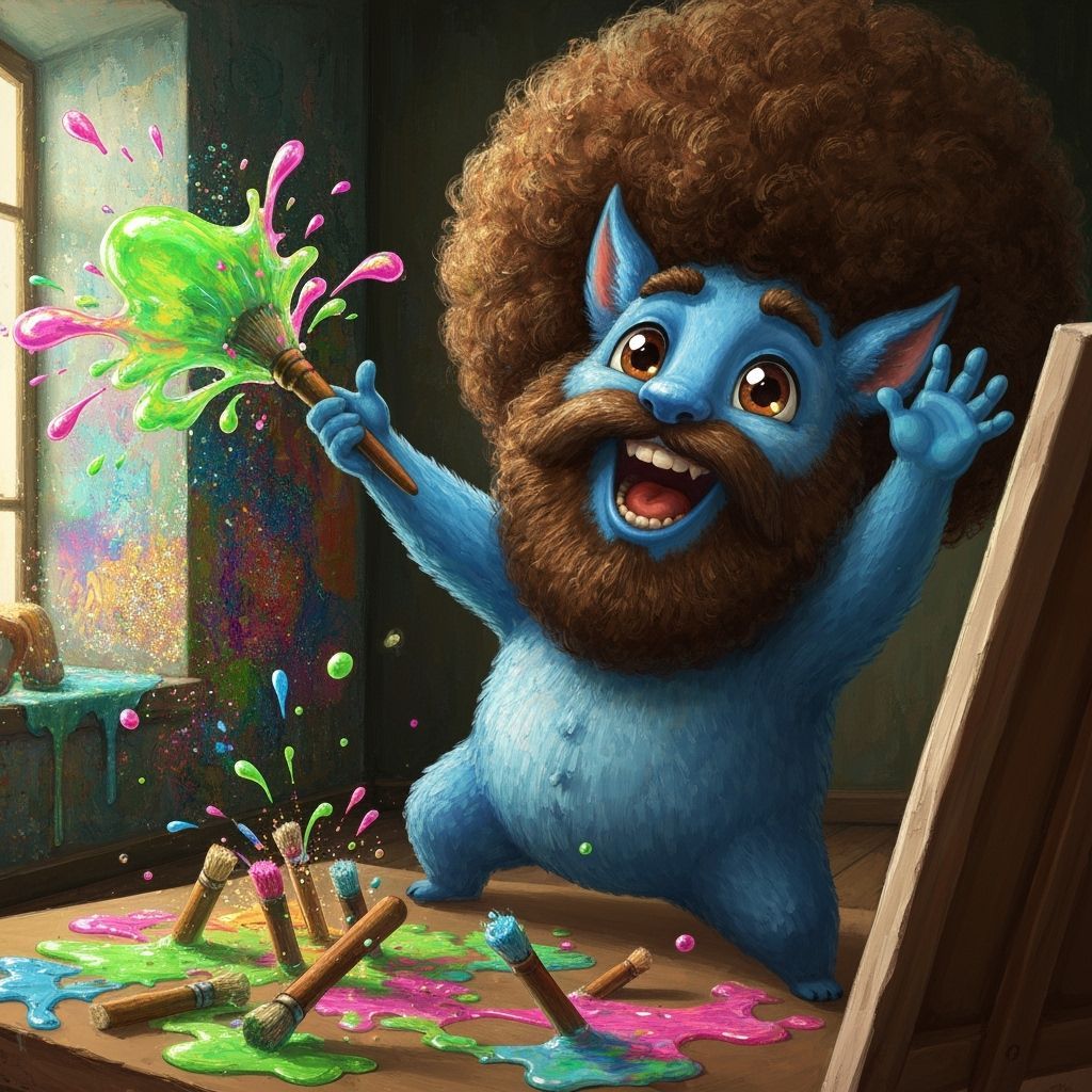 Joyful Firbolg Painter Creates Psychedelic Chaos