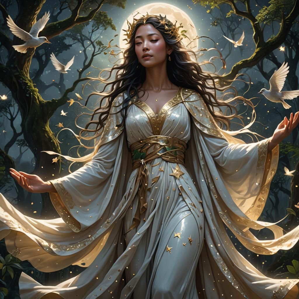 Goddess in Amazonian Forest Fantasy Art