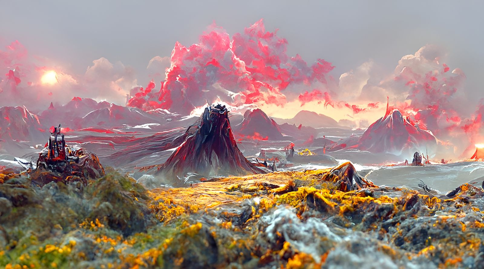 Volcano Eruption: Cinematic Action Shot Landscape