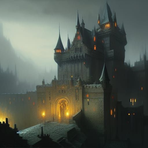 Dark Fantasy Castle Concept Art in 8k Resolution