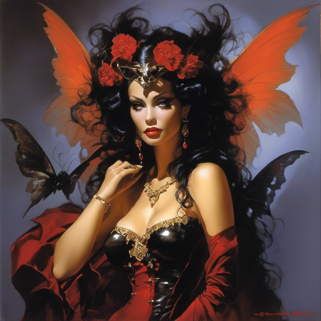 Surreal Fairy Woman in Dark Fantasy Style