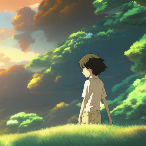 Anime Key Visual Inspired by Studio Ghibli