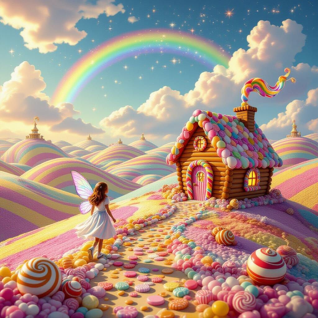 Candy Dreamscape with Fairy and Licorice Trail