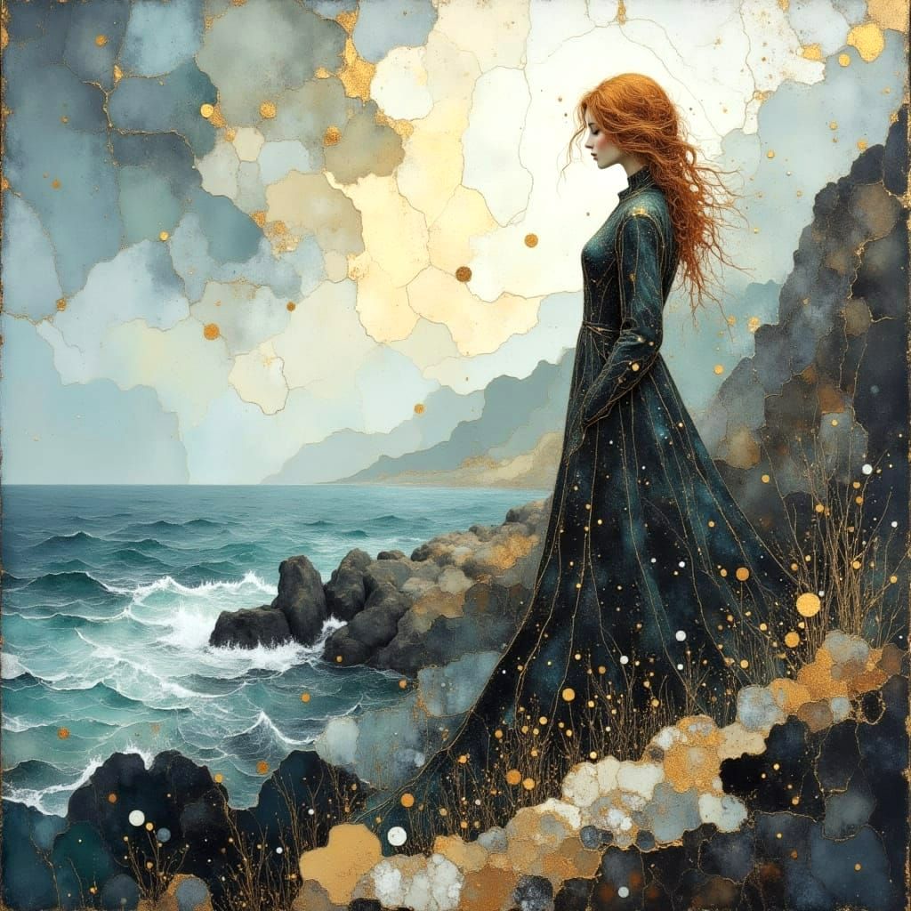 Stormy Seas: Digital Art with Filigree and Aura