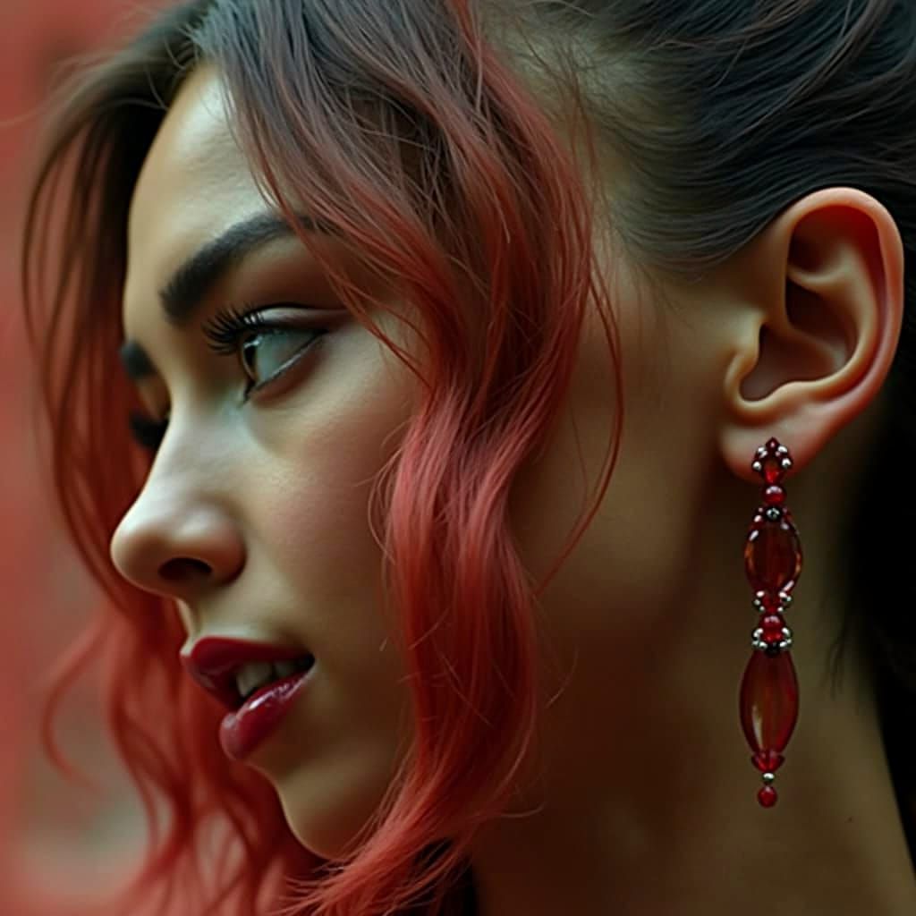 Abstract Swirling Patterns in Shades of Red