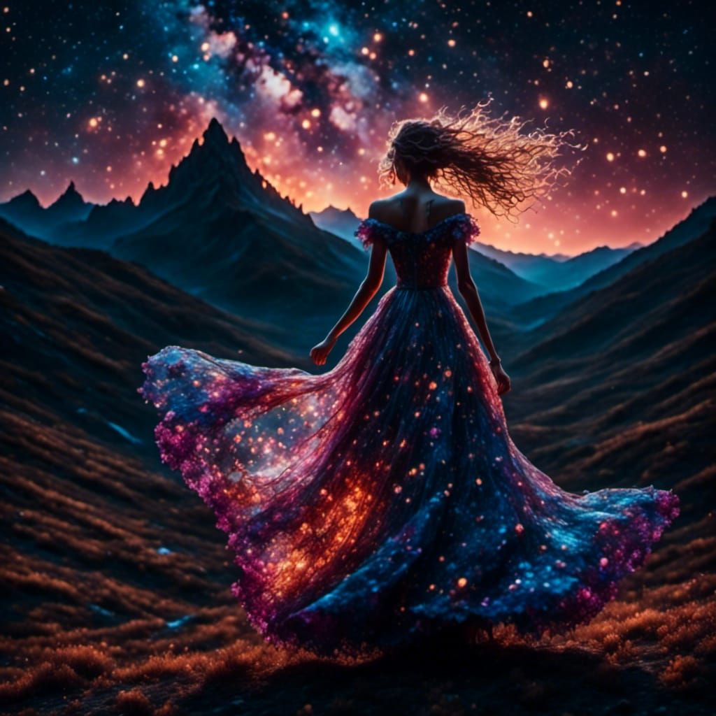 woman with dress flowing