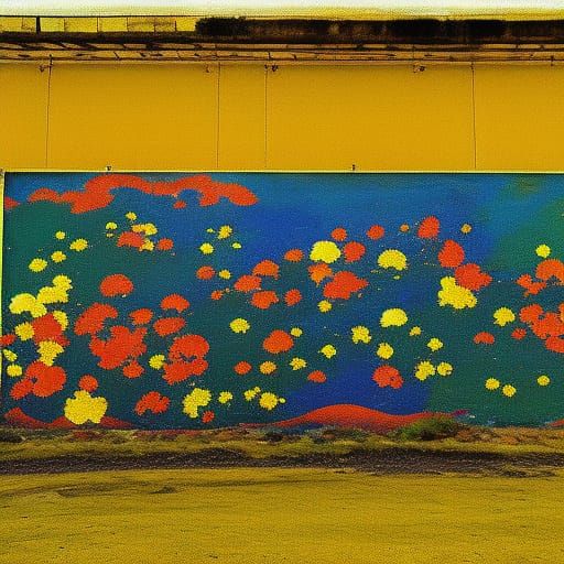 Abstract Expressionist Billboard Inspired by Nolde and Miro