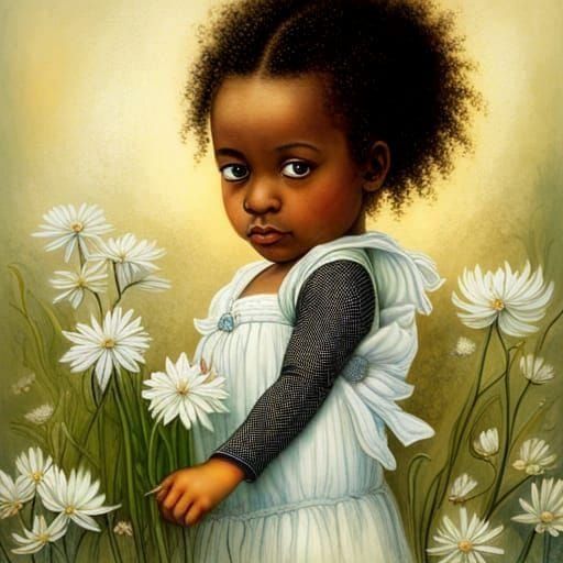 Cute Toddler in Illustration Style