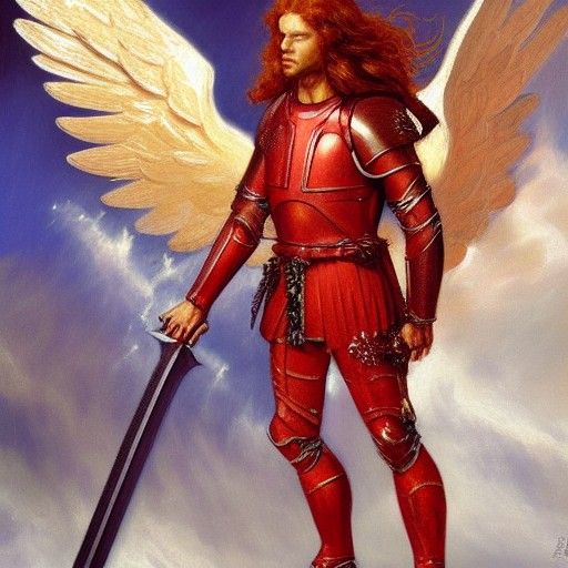 Heroic Male Angel Knight Ready for Battle