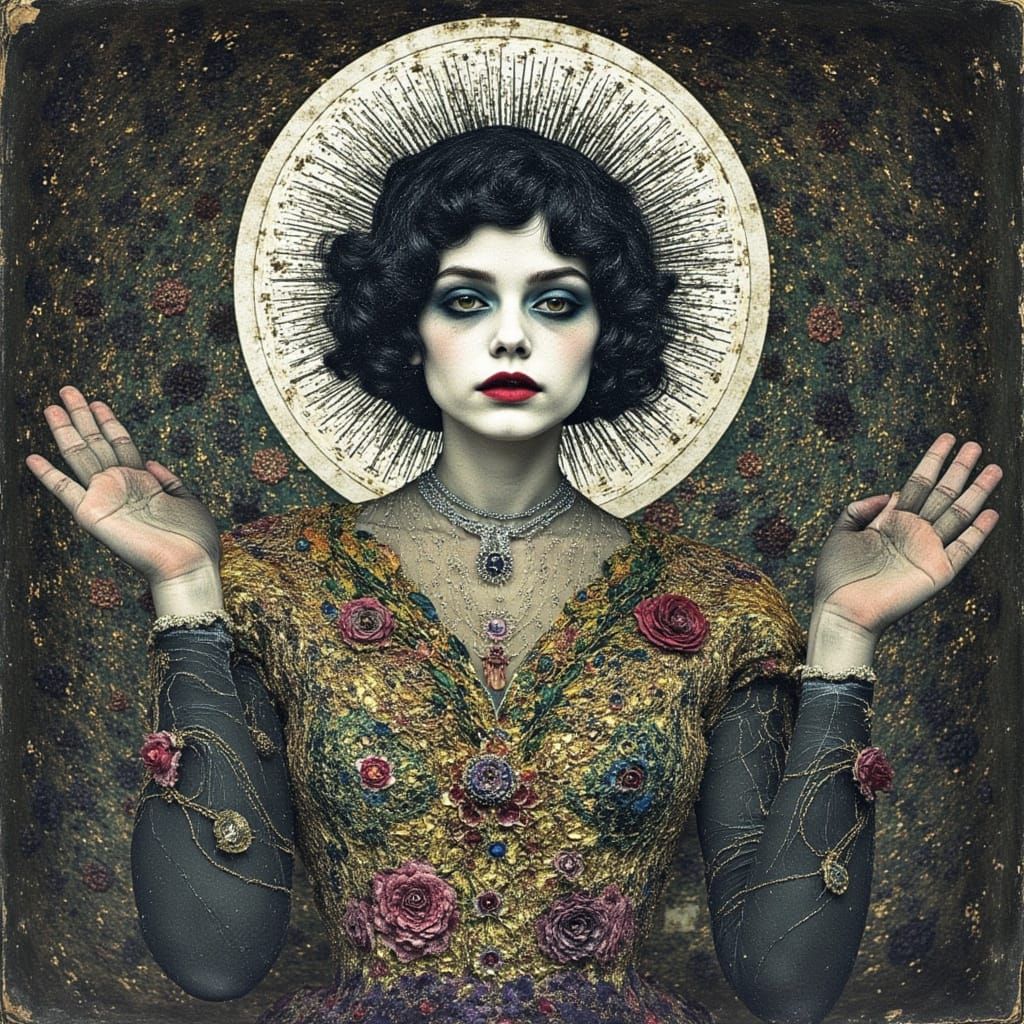 Lunar Art Collage Influenced by Icelandic Art