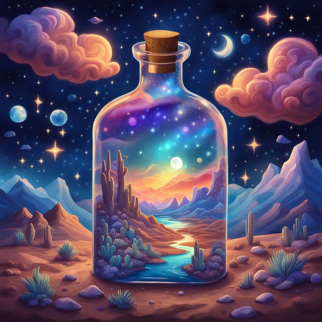Night Desert Sky in a Bottle, Disney Style