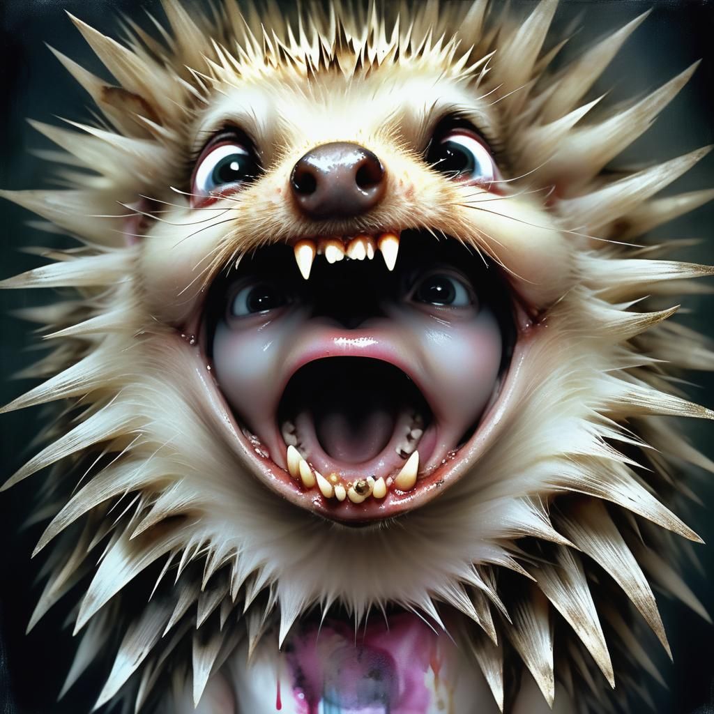 Eerie Photo of Hedgehog in Child's Mouth