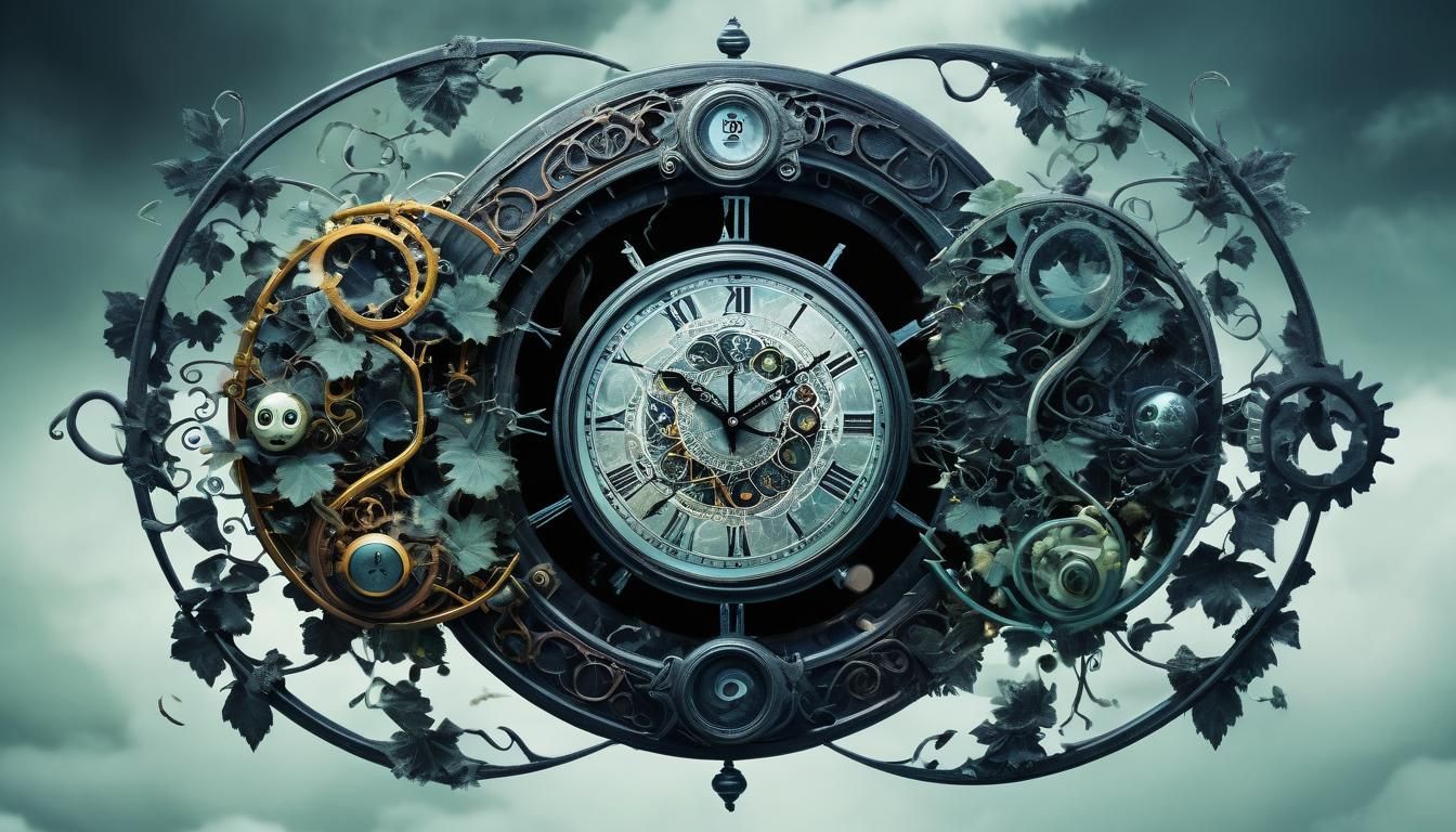 Clockpunk Yin-Yang Mandala in Long Exposure Photography