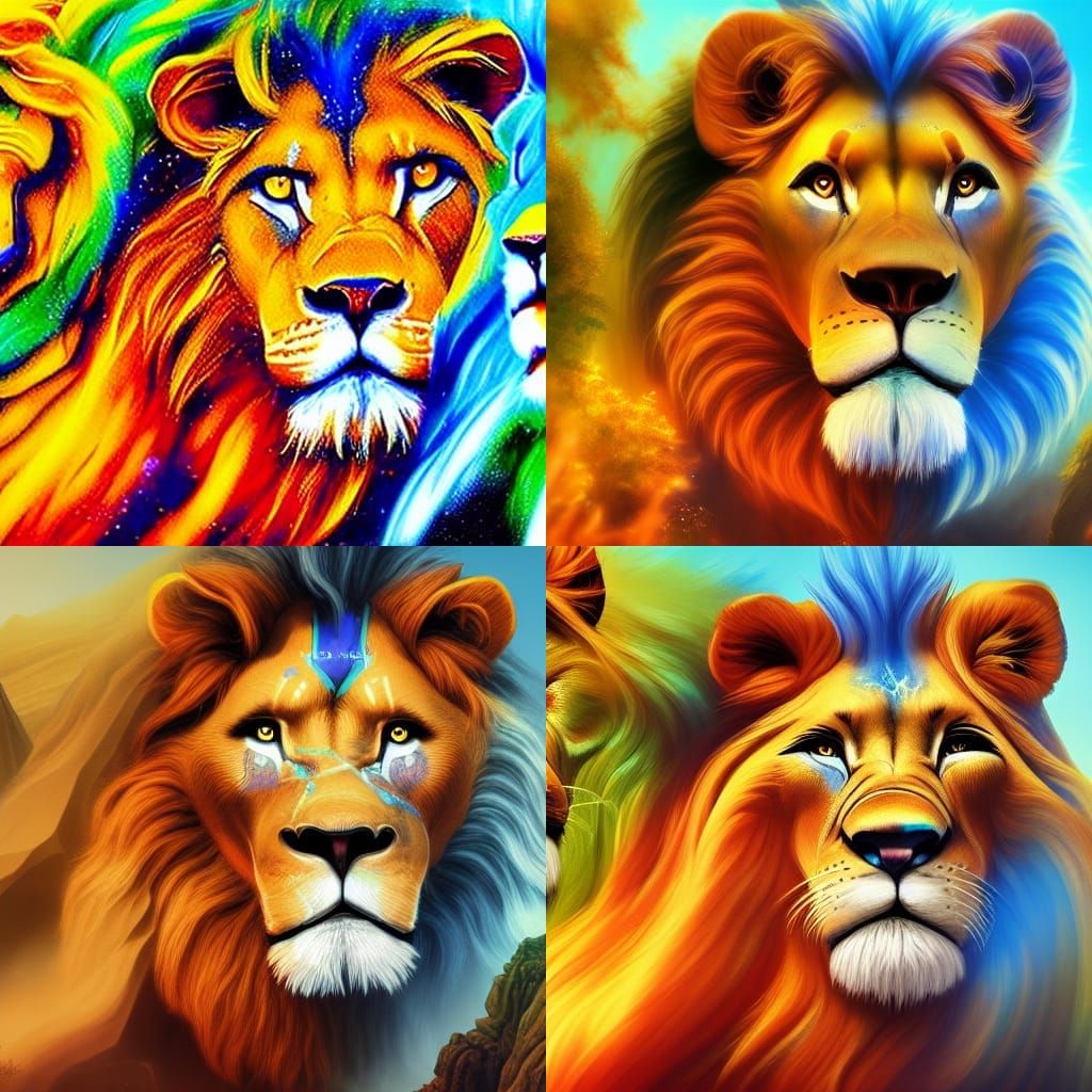 Detailed Lions Matte Painting in 8K Resolution