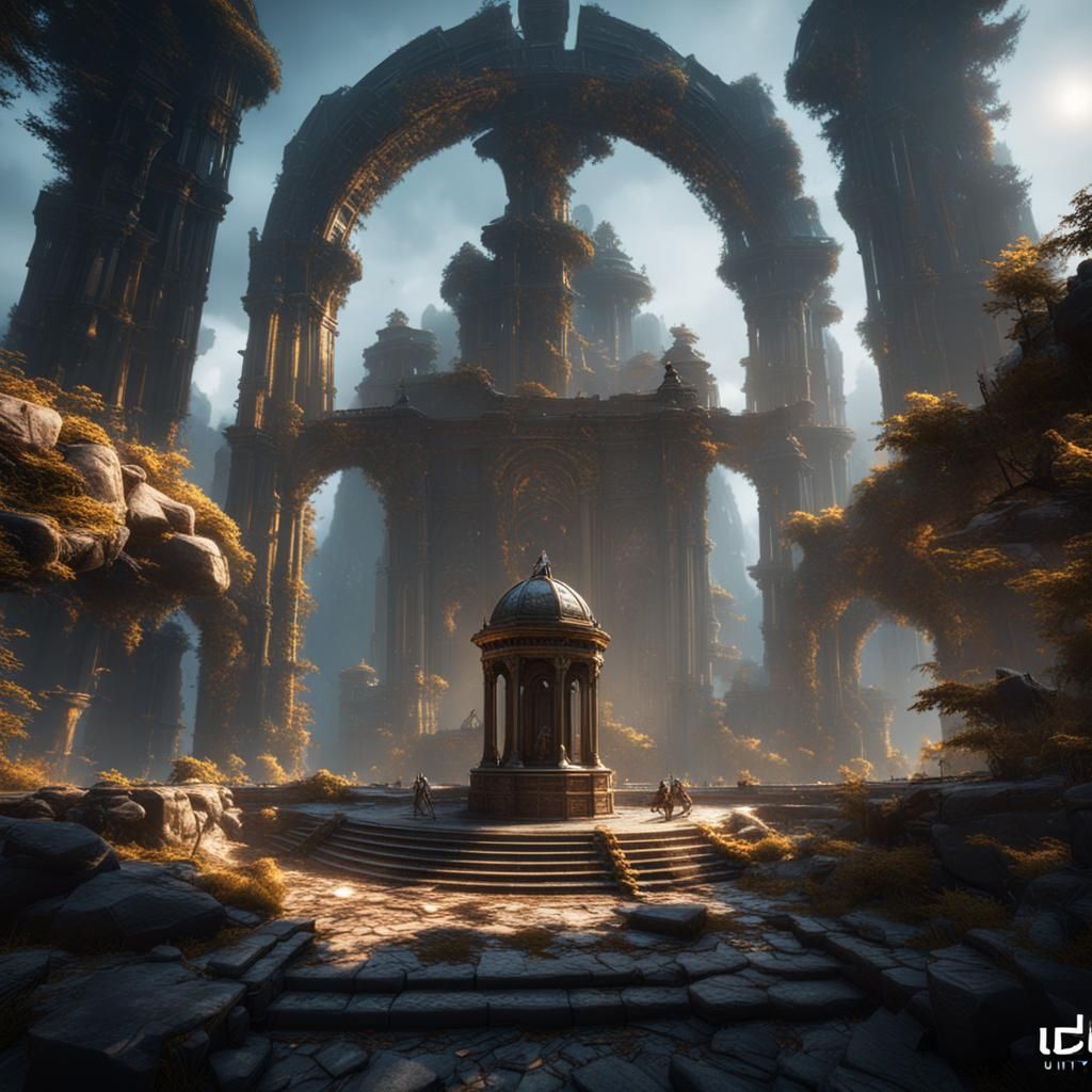 Epic 3D God in Game Cinematic Style