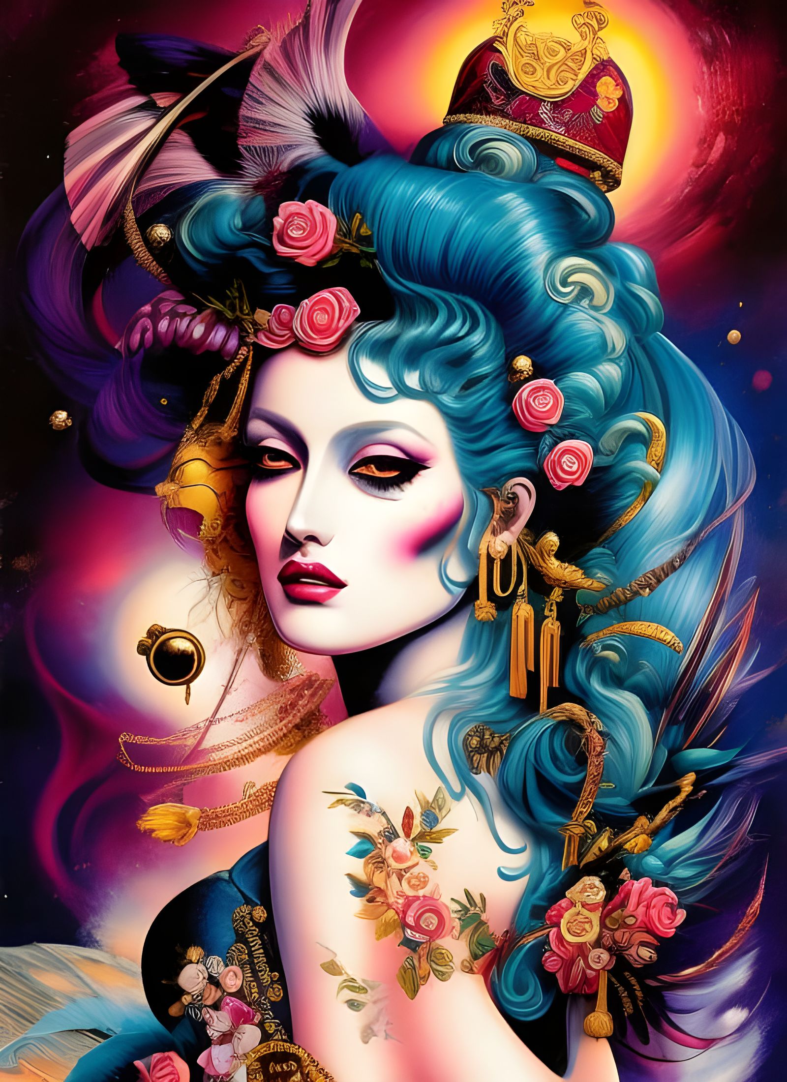 Punk Rock Aphrodite Scene in Borderlands Style