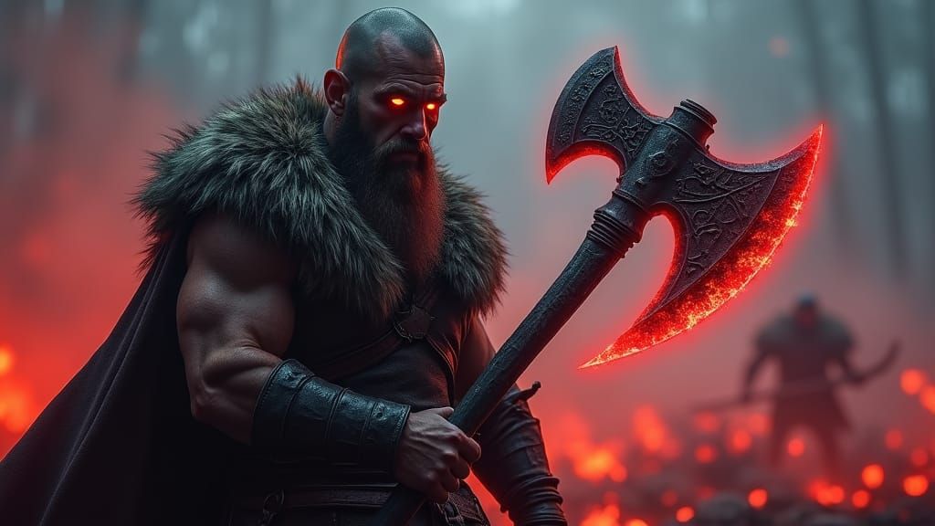 Viking Warrior and the Accursed Axe