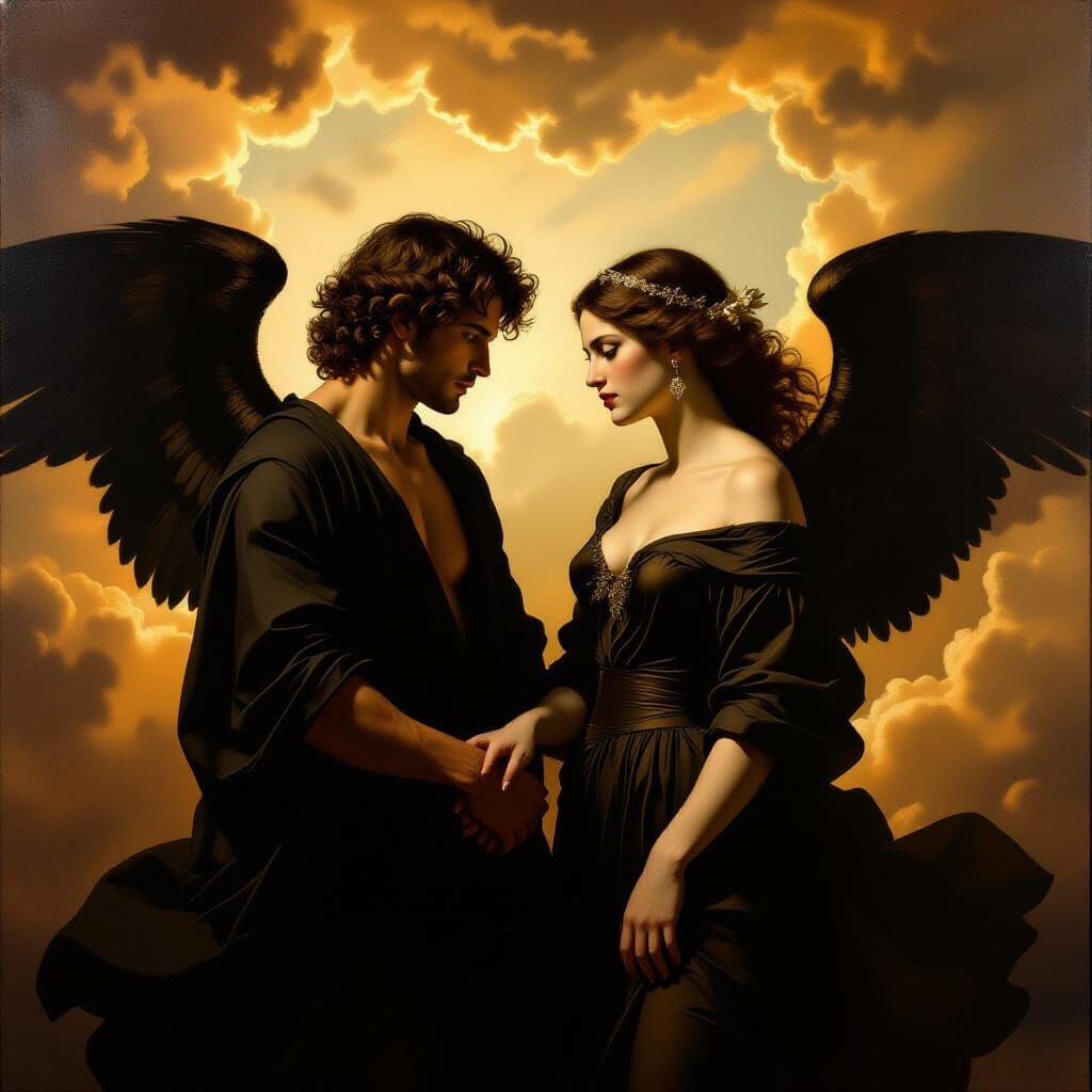 Angels in Baroque Style with Dramatic Lighting