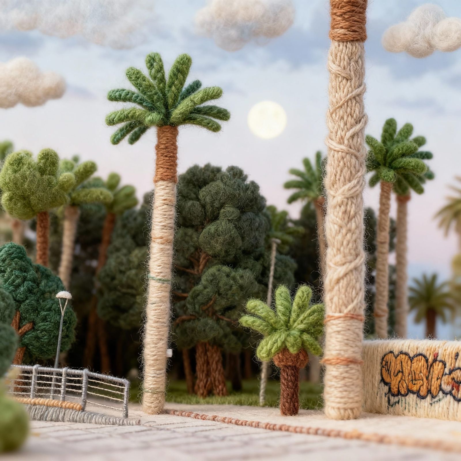 Cozy Fairytale Diorama Crafted from Yarn and Felt