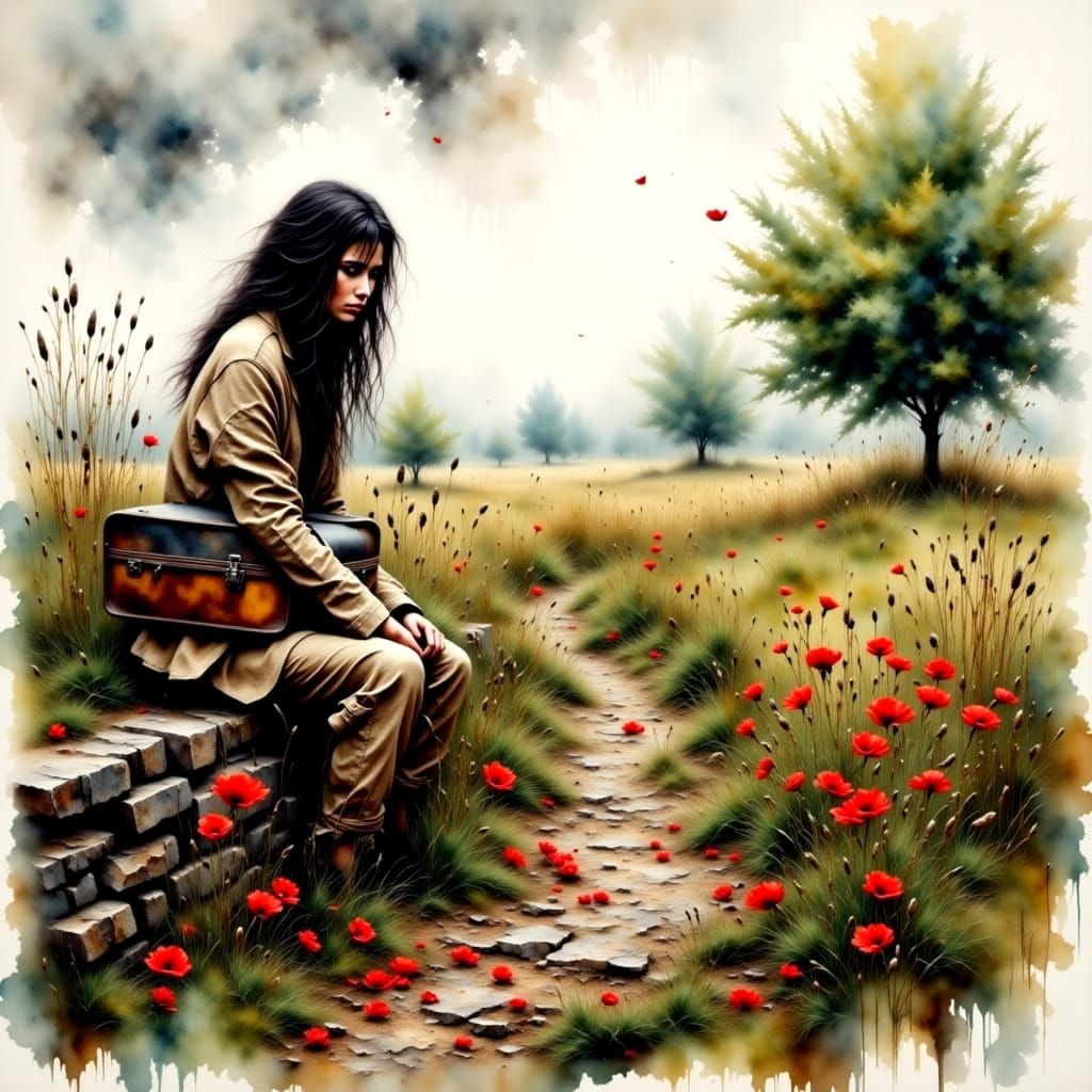 A Girl Hopes for a Ride in the Countryside