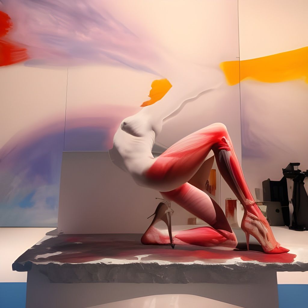 Woman in White Dress at Art Gallery