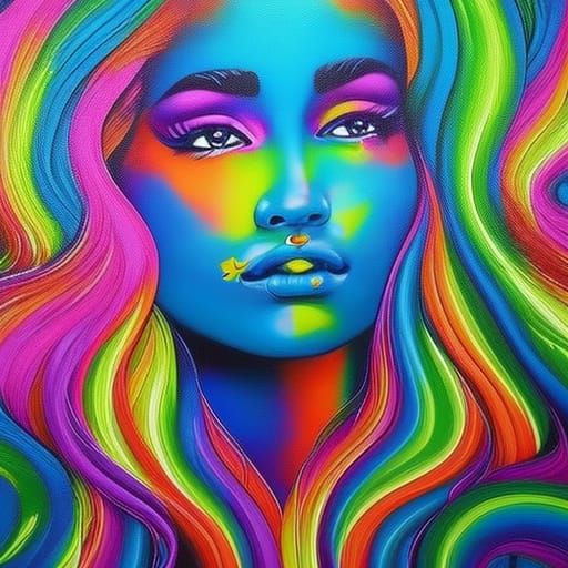 Rainbow Fairy Queen Bubble in Graffiti Art Style
