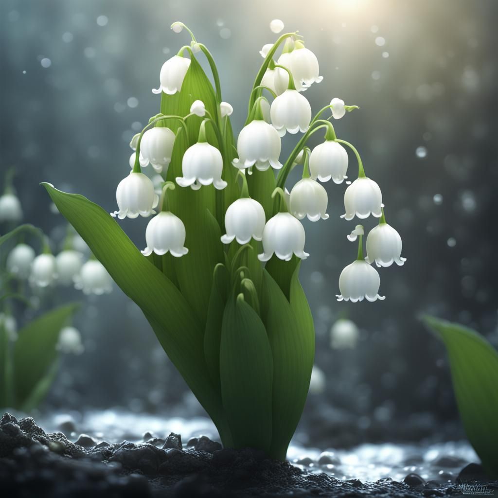Lily of the Valley in Detailed Matte Painting