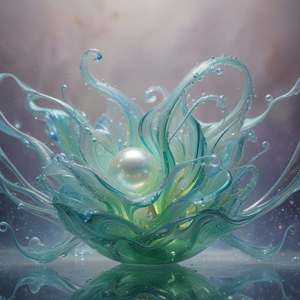 Ethereal Glass Masterpiece with Pearl