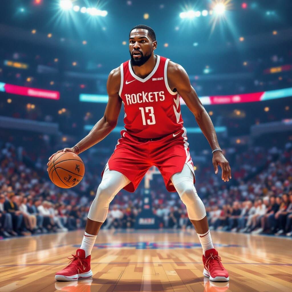 Hyper-Realistic Kevin Durant in Rockets Jersey