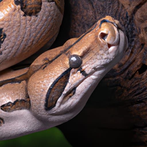 Hyperrealistic Snake Portrait in Rainforest Sunlight