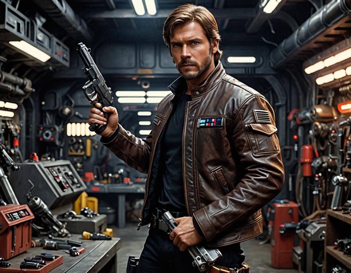 Star Wars Style Starship Mechanic in Garage