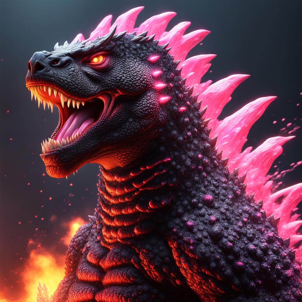Female Godzilla Unleashes Pink Atomic Fire