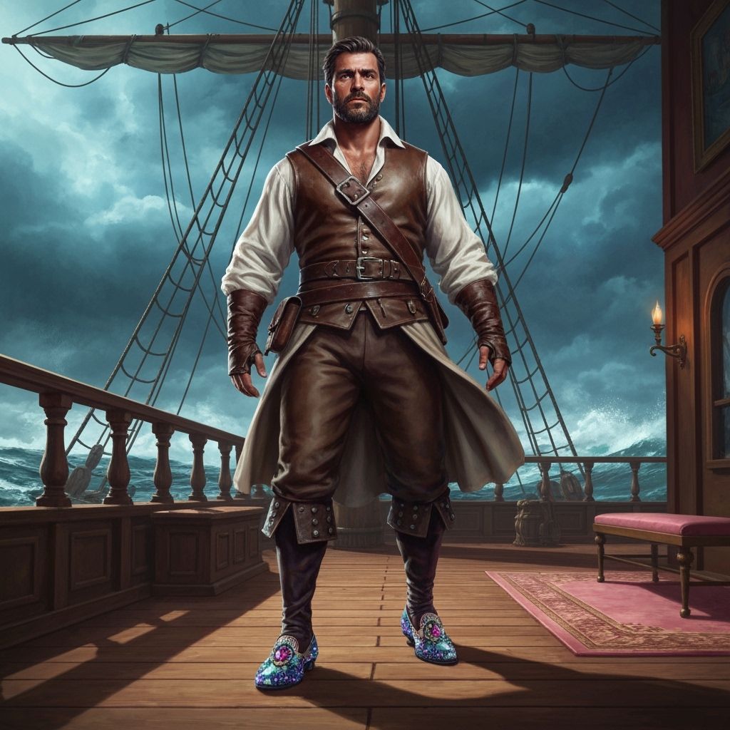 Sailor Strides on Ship Deck Towards Stormy Sea