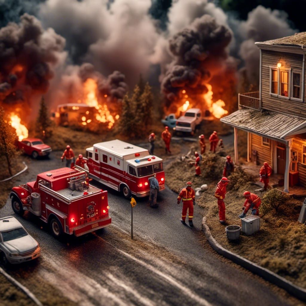 Emergency First Responder Diorama in 3D