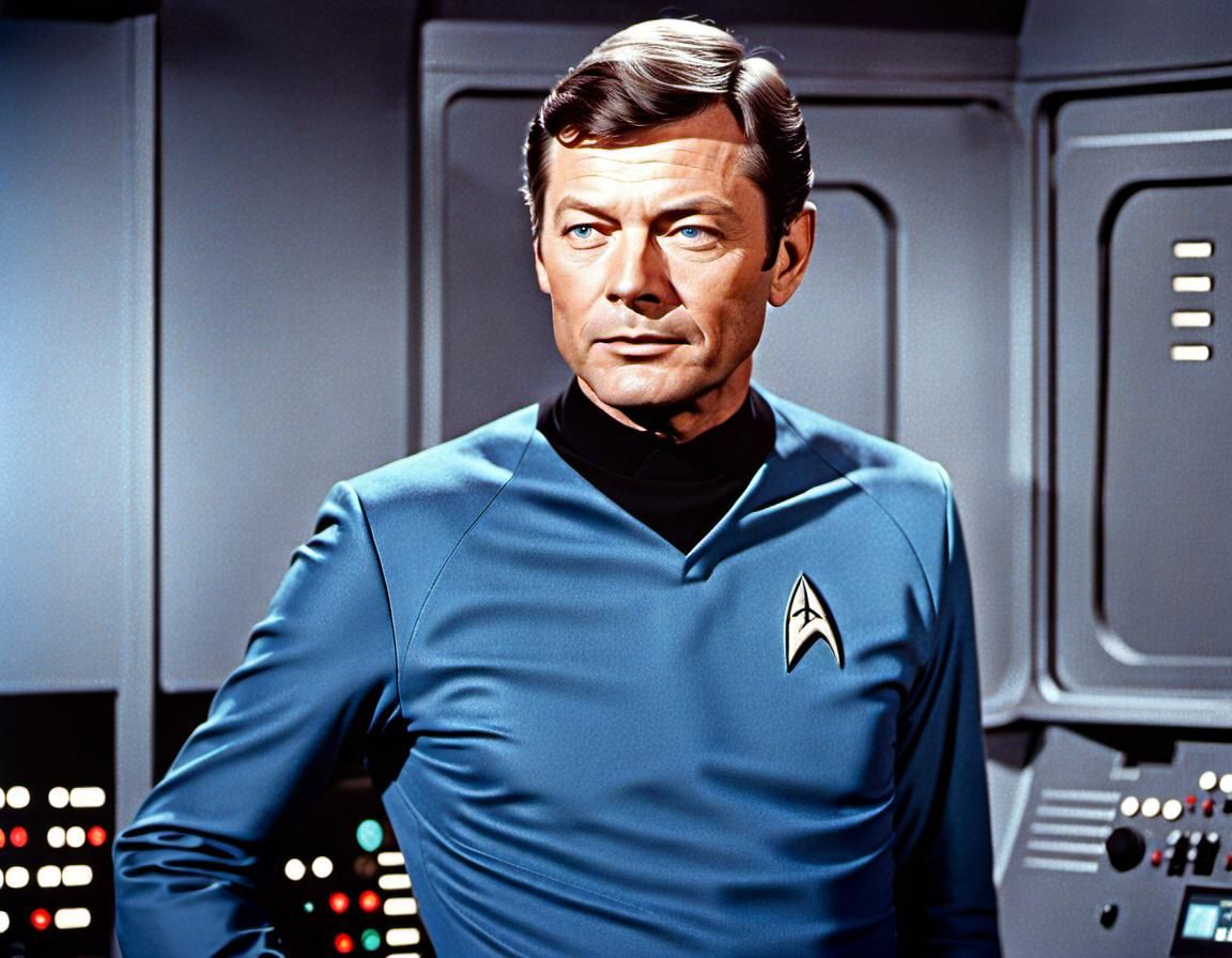 Leonard McCoy on USS Enterprise Bridge, 1967