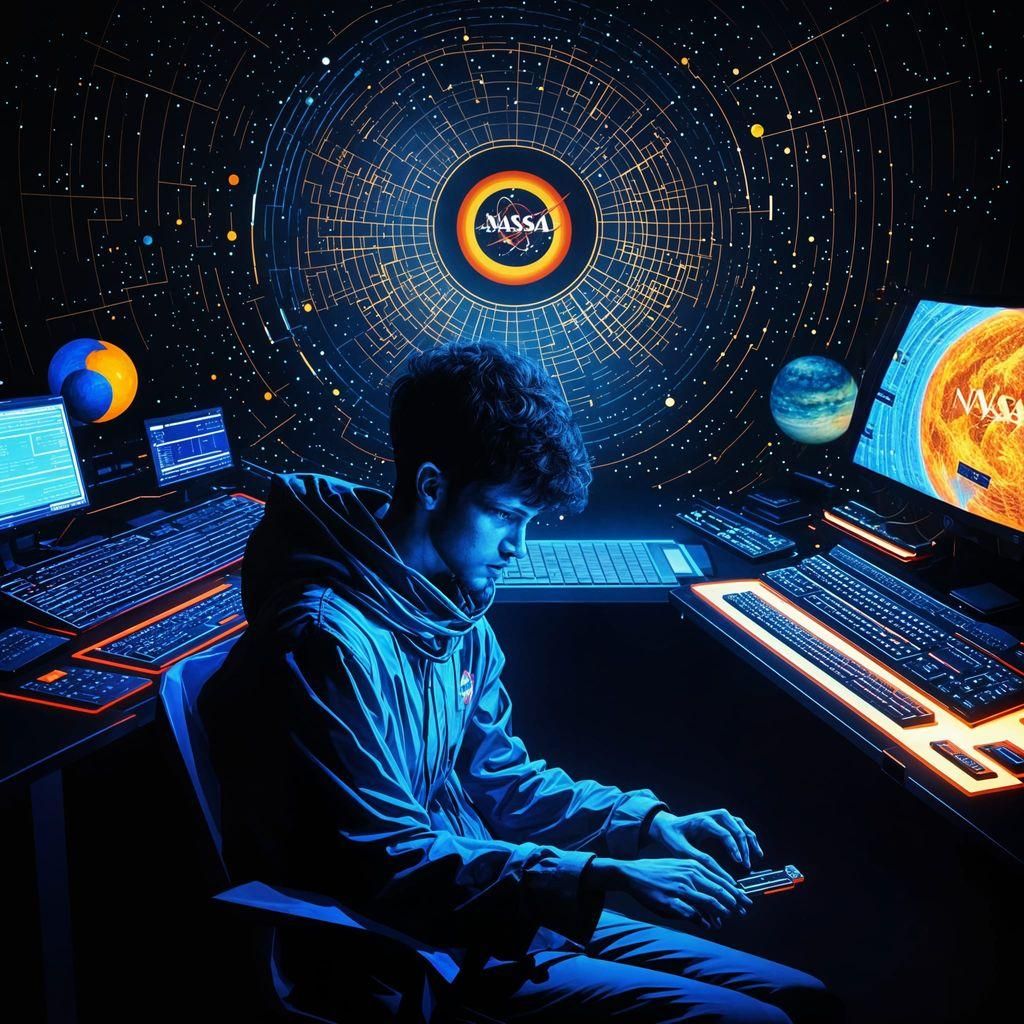 Young Coder with NASA Computer: Hyperrealistic Concept Art