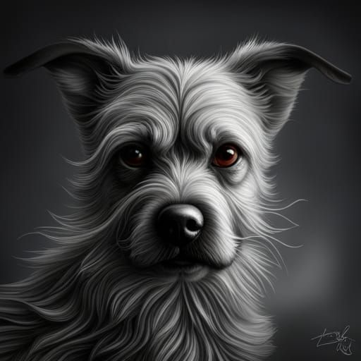 Creepy Dog: Hyperrealistic Image with Intricate Details