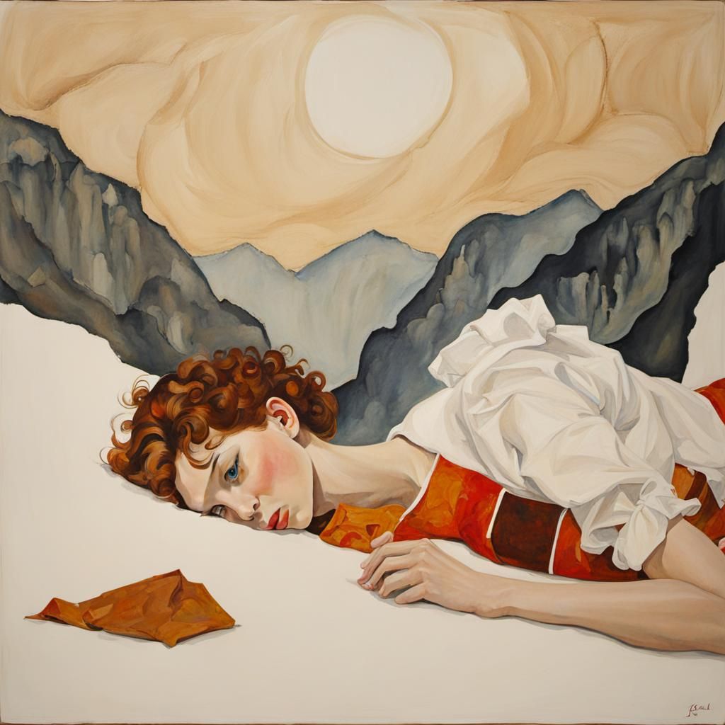 Egon Schiele-Inspired Portrait of Emotion