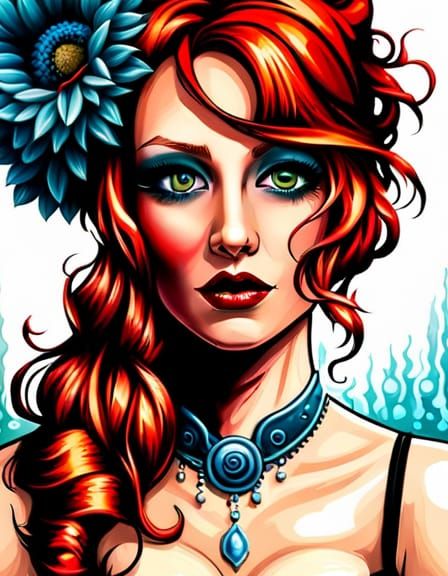 Steampunk Milkmaid in Oil Painting Style