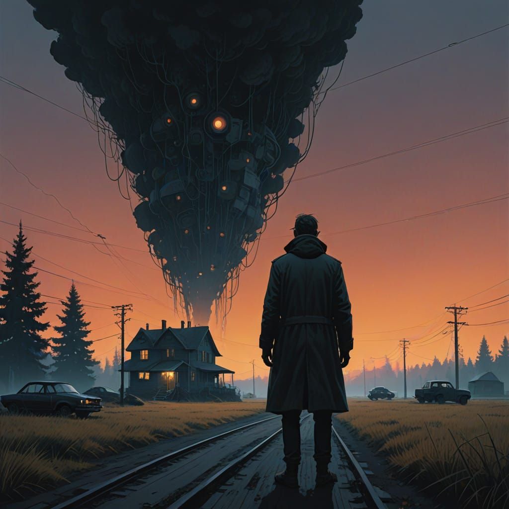 Ethereal Silhouette in Twilight Atmosphere