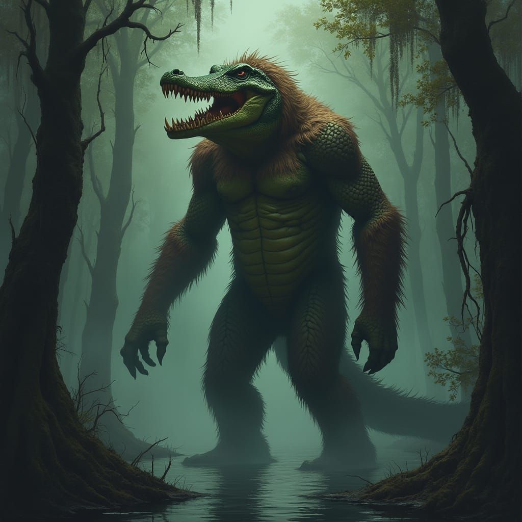 Bigfoot Alligator Creature Hybrid