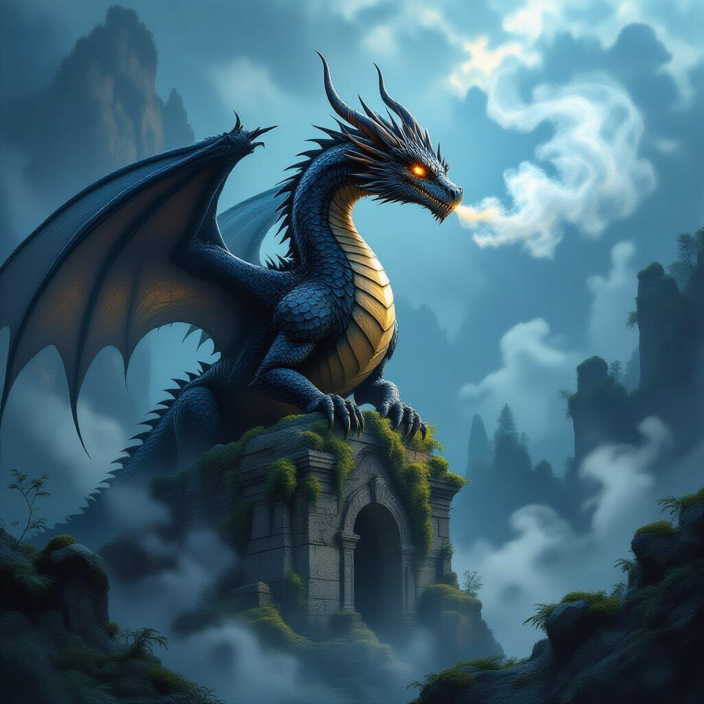 Ancient Dragon on Ruin in Twilight Forest