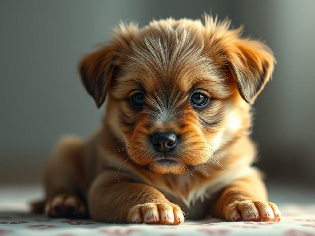 Hyperrealistic Puppy in Vivid Colours