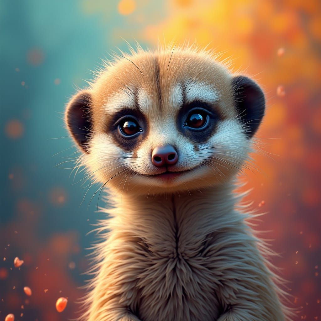 A Whimsical Meerkat Portrayal in Hyperrealistic Style