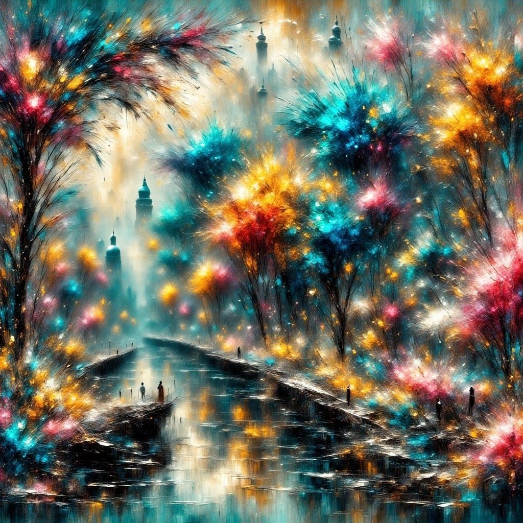 Fuzzy Arms in a Neon Techno-Chic Cityscape