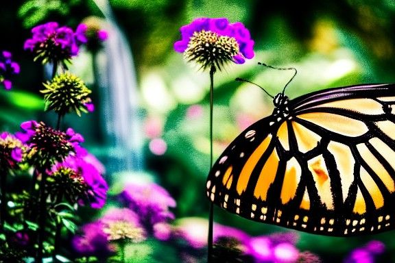 Opulent Butterfly House with Exotic Plants, Photography